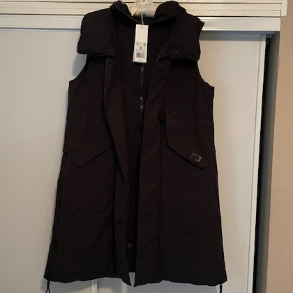 NWT Y3 Adidas Vest Coat XXS Fits XS Small Puffer Adjustable Hooded Black $945
